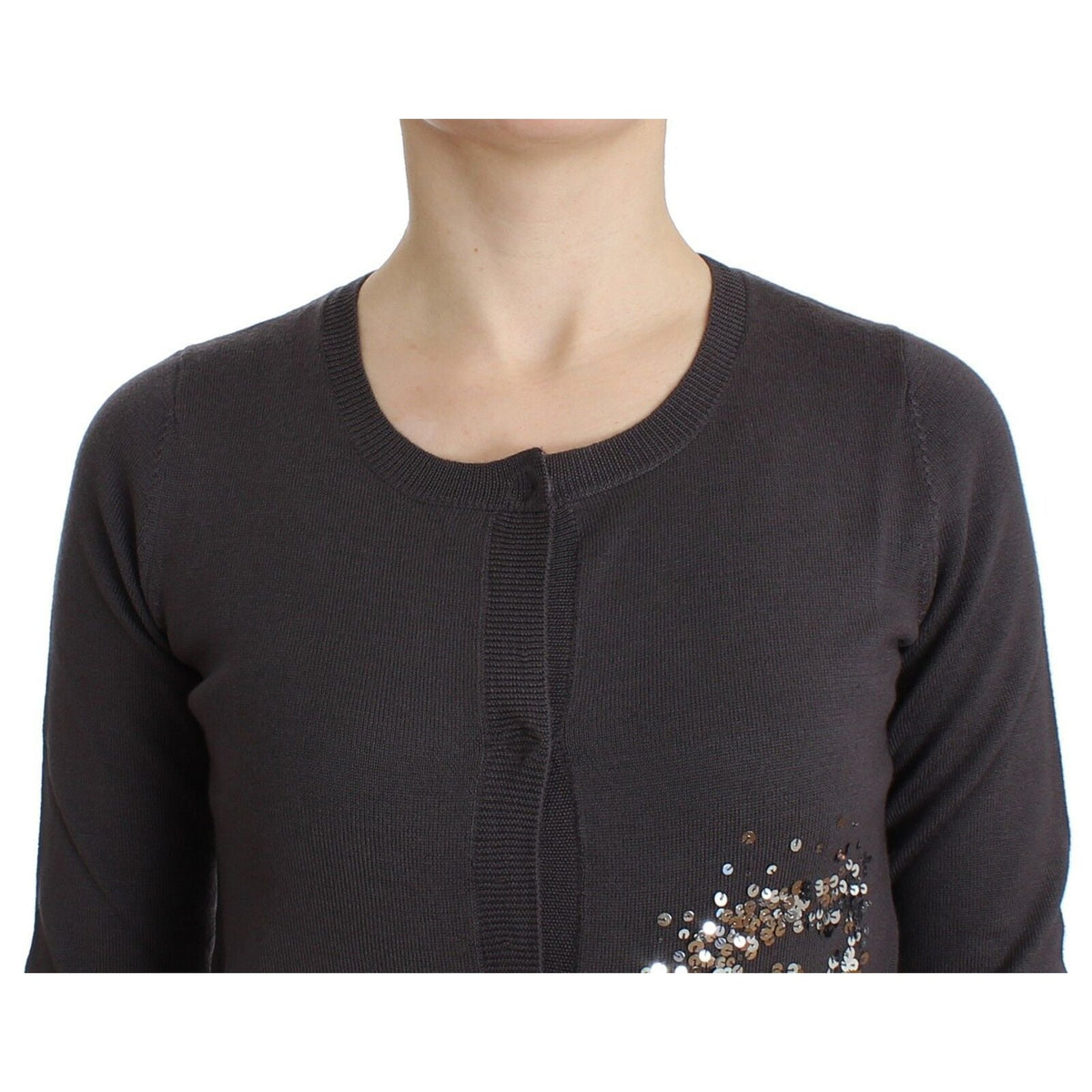 John Galliano Purple Wool Sequined Cardigan Knit Sweater