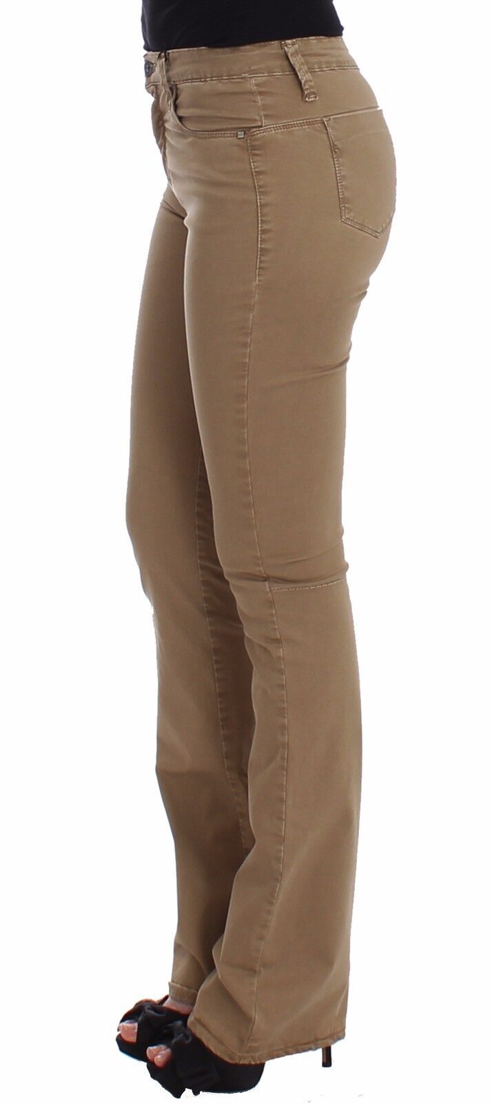 Costume National Beige Straight Leg Denim Pants Stretch Jeans Costume National
