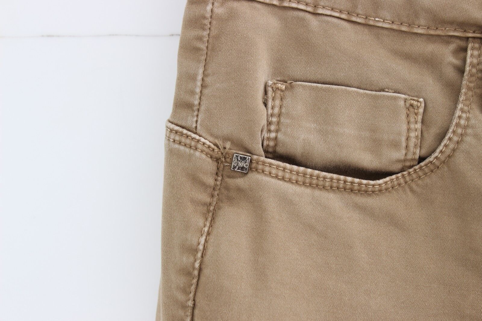 Costume National Beige Straight Leg Denim Pants Stretch Jeans Costume National