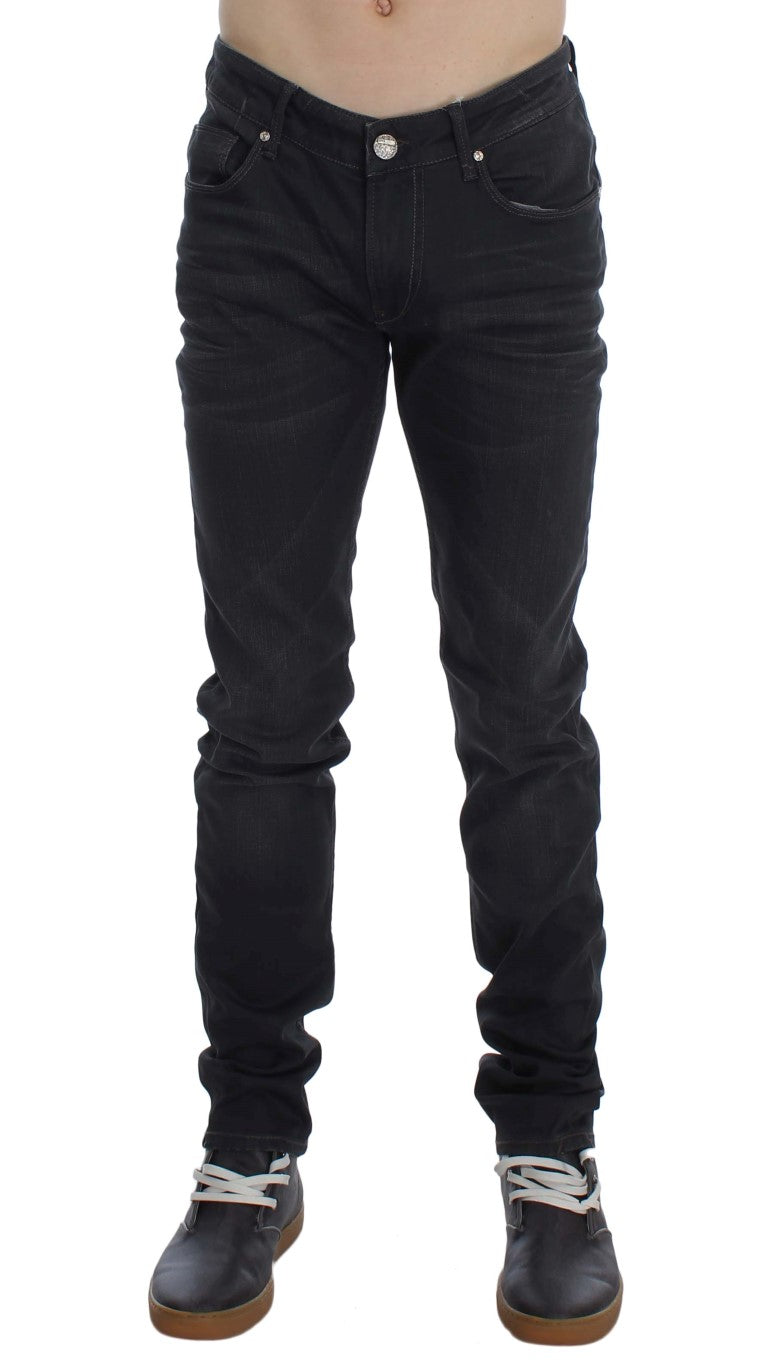 Acht Gray Cotton Stretch Slim Fit Jeans Acht
