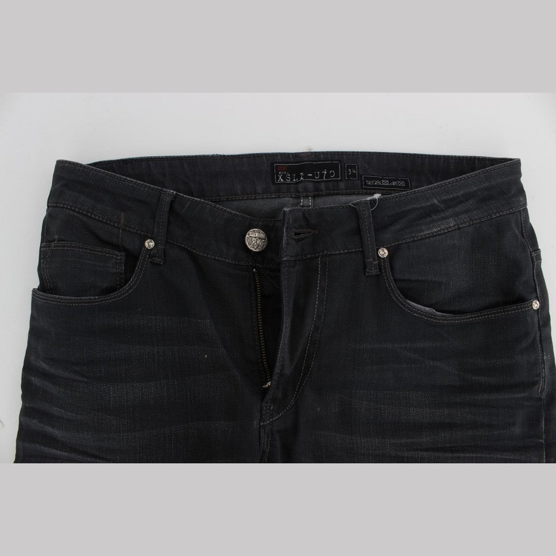 Acht Gray Cotton Stretch Slim Fit Jeans
