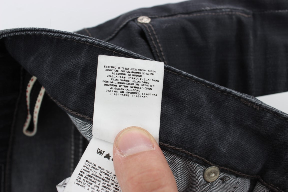 Acht Gray Cotton Stretch Slim Fit Jeans Acht