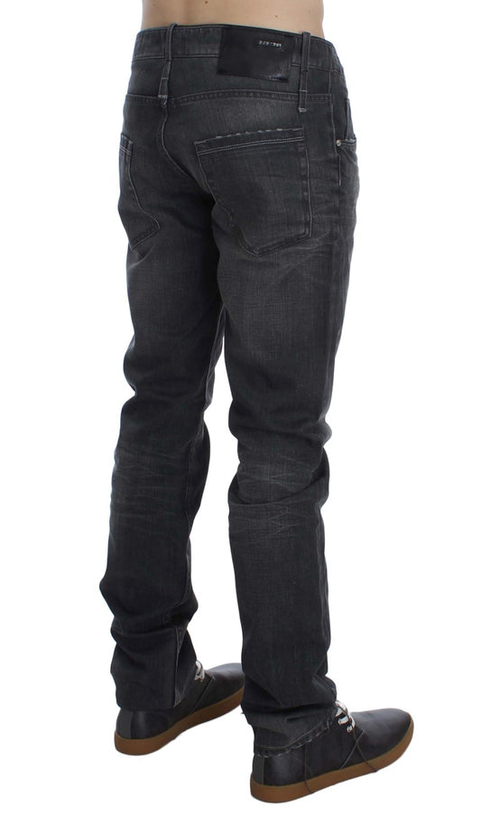 Acht Gray Cotton Regular Low Fit Jeans Acht