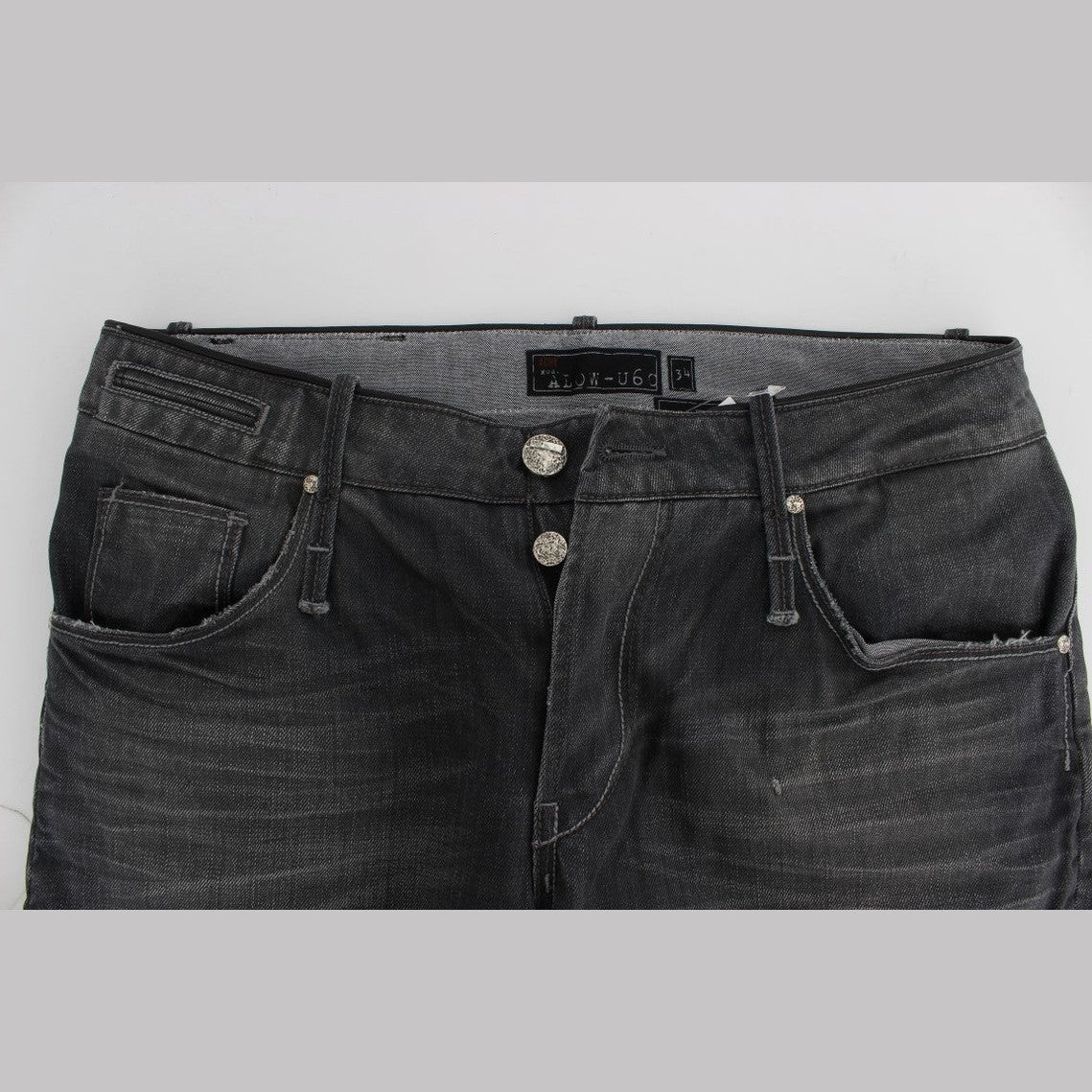 Acht Gray Cotton Regular Low Fit Jeans