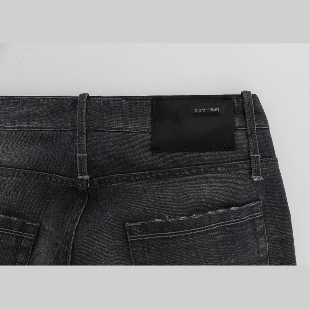 Acht Gray Cotton Regular Low Fit Jeans