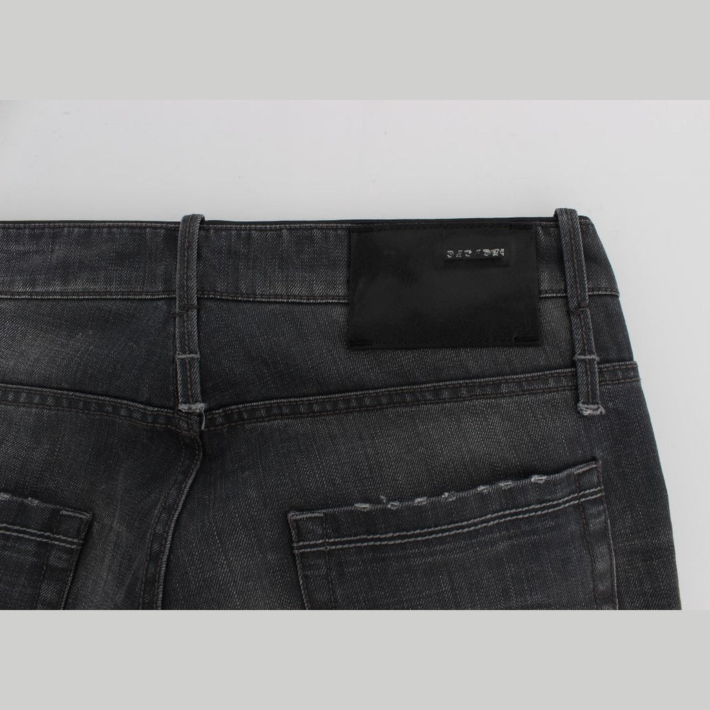 Acht Gray Cotton Regular Low Fit Jeans