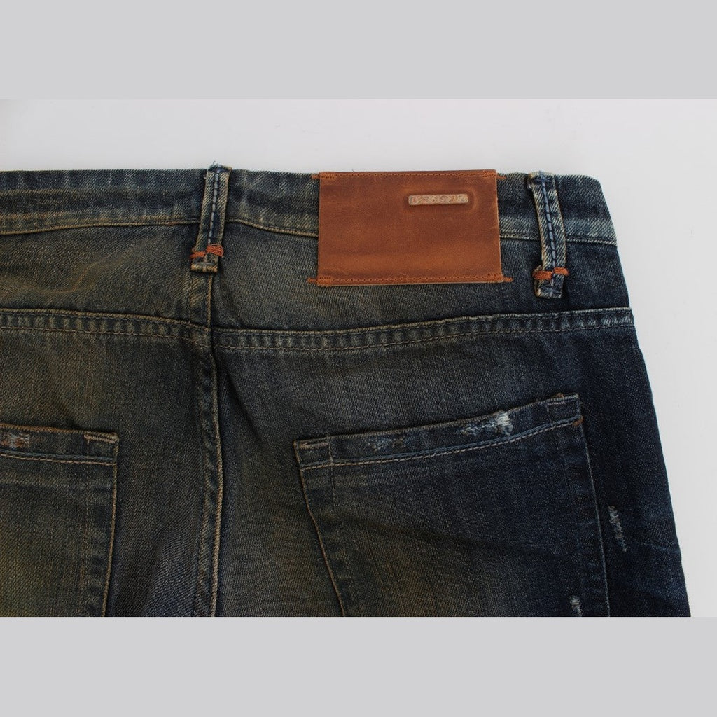 Acht Blue Wash Cotton Regular Straight Fit Jeans