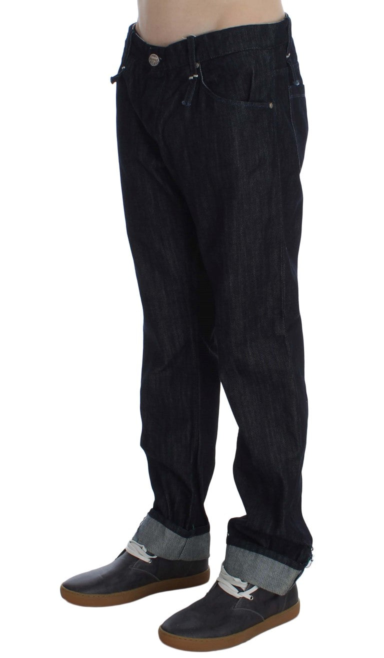 Acht Blue Cotton Regular Straight Fit Jeans Acht