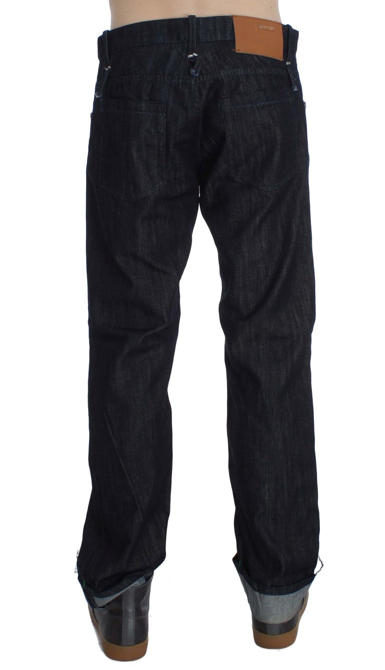 Acht Blue Cotton Regular Straight Fit Jeans Acht