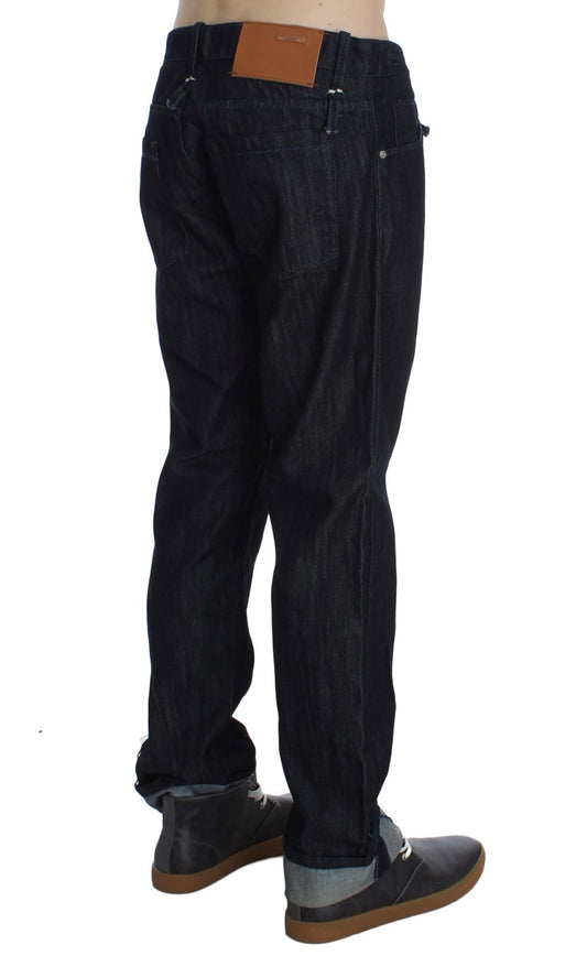 Acht Blue Cotton Regular Straight Fit Jeans Acht