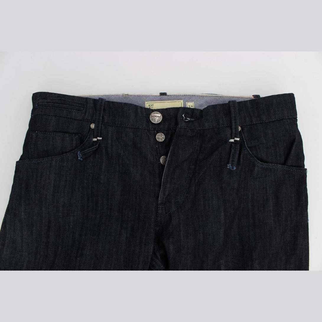 Acht Blue Cotton Regular Straight Fit Jeans