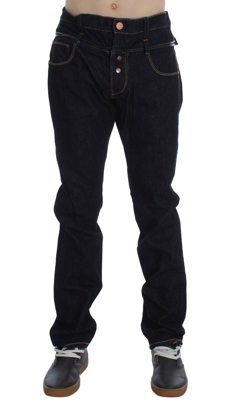 Acht Blue Cotton Regular Straight Fit Jeans Acht