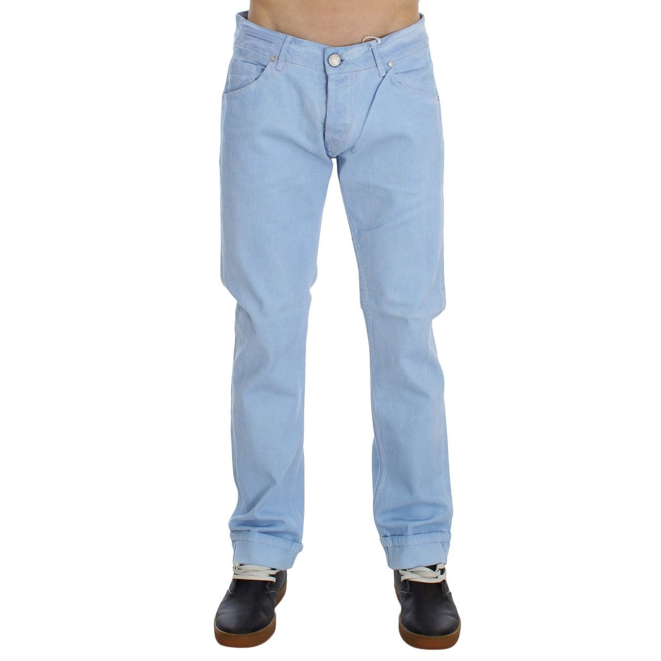 Acht Blue Cotton Stretch Low Waist Fit Jeans Acht