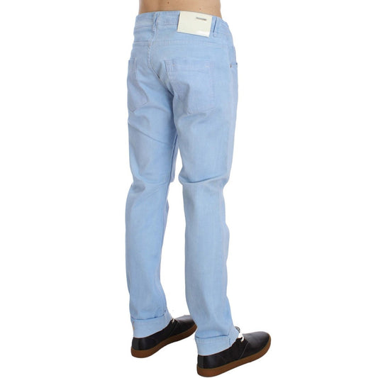Acht Blue Cotton Stretch Low Waist Fit Jeans Acht