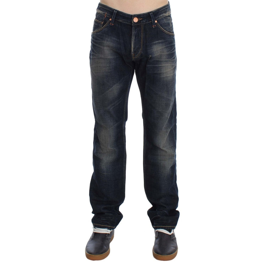 Acht Blue Wash Straight Fit Low Waist Jeans