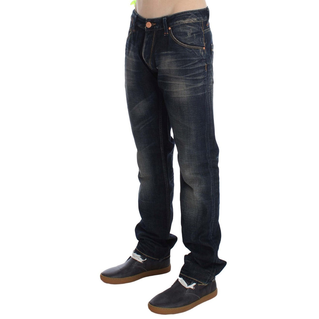 Acht Blue Wash Straight Fit Low Waist Jeans