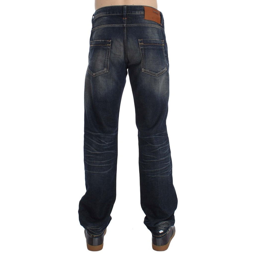 Acht Blue Wash Straight Fit Low Waist Jeans