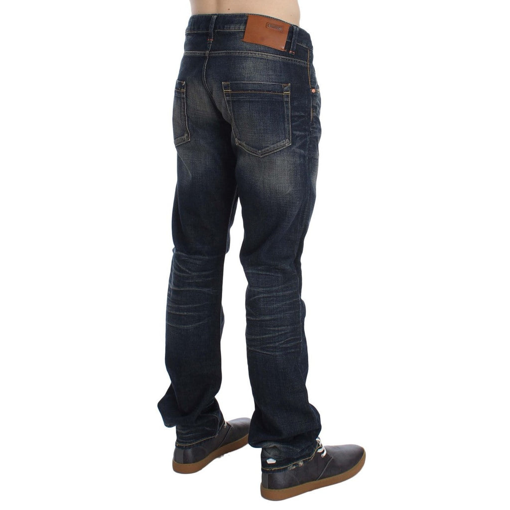Acht Blue Wash Straight Fit Low Waist Jeans