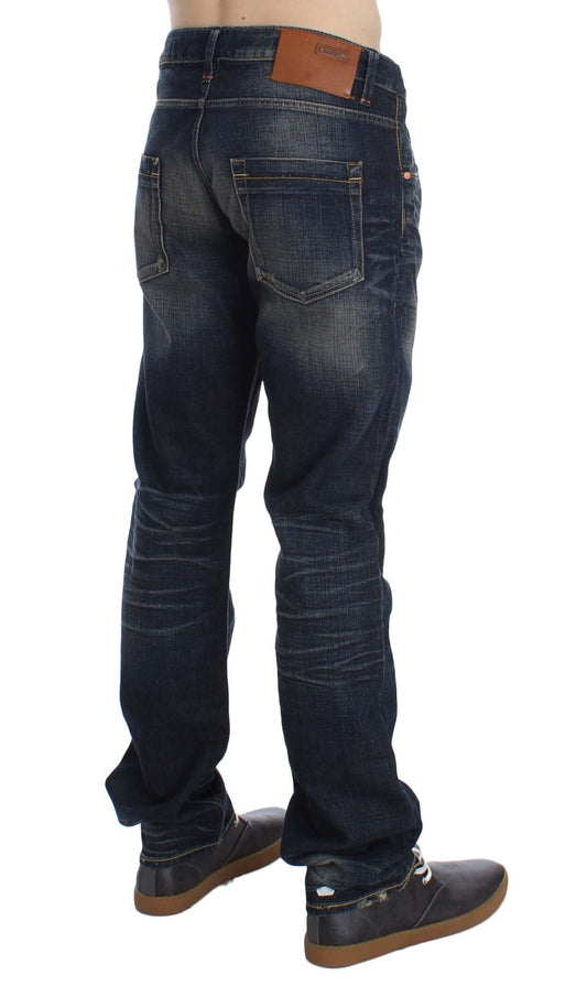 Acht Blue Wash Straight Fit Low Waist Jeans Acht
