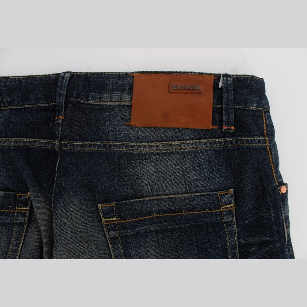 Acht Blue Wash Straight Fit Low Waist Jeans