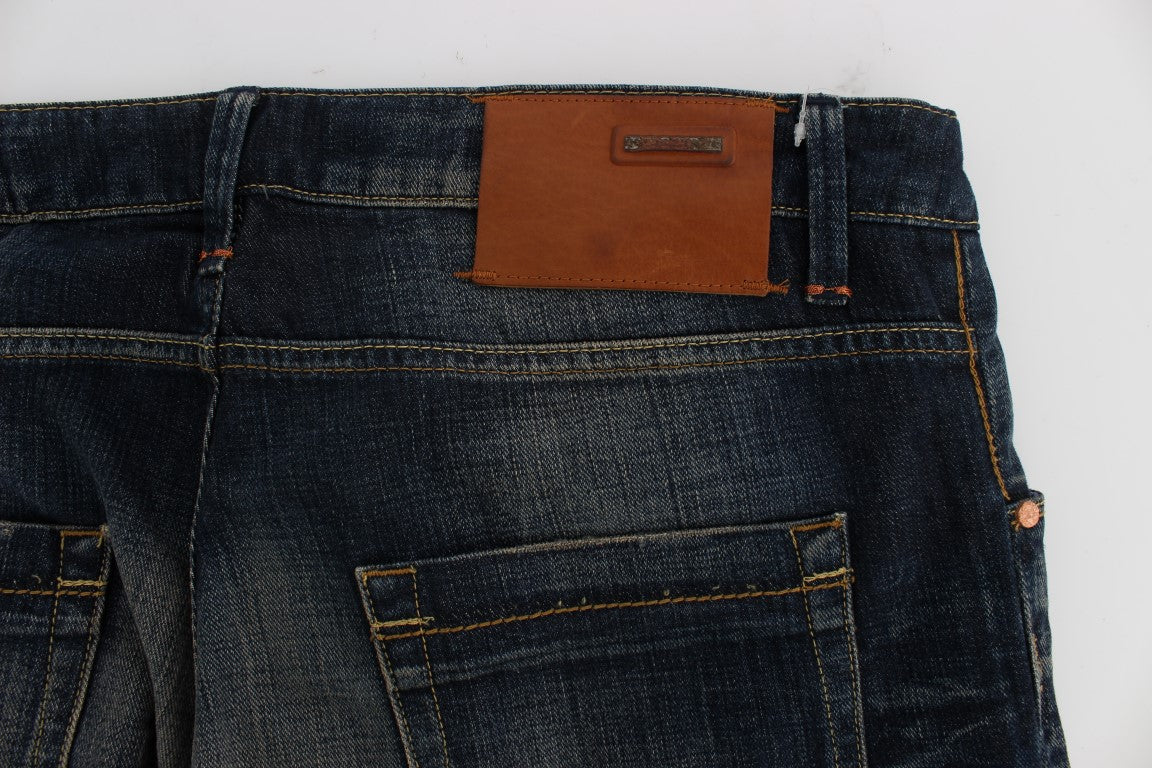 Acht Blue Wash Straight Fit Low Waist Jeans Acht