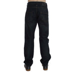 Acht Blue Wash Cotton Denim Straight Fit Jeans