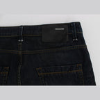Acht Blue Wash Cotton Denim Straight Fit Jeans