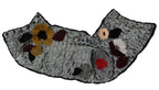 Dolce & Gabbana Silver Sequined Floral Weasel Fur Shoulder Scarf Wrap