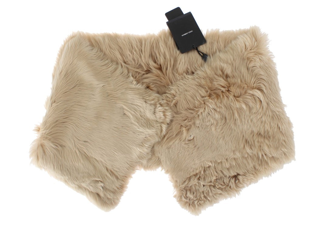 Dolce & Gabbana Beige Alpaca Collar Scarf Dolce & Gabbana