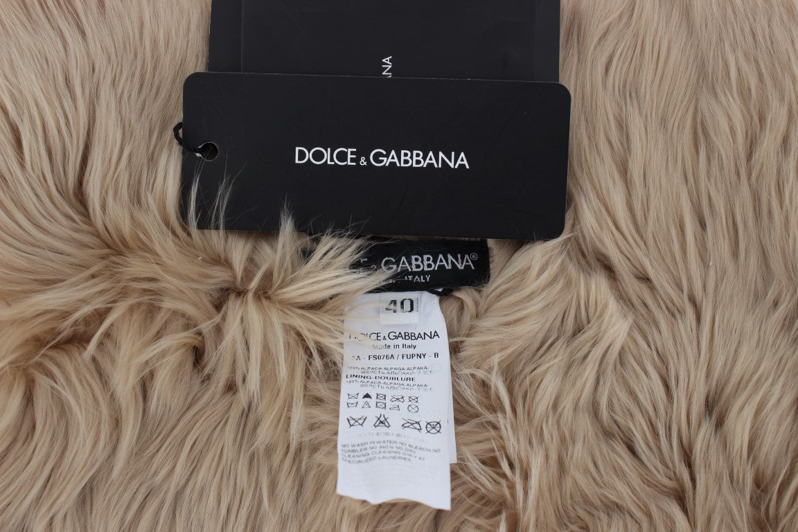 Dolce & Gabbana Beige Alpaca Collar Scarf Dolce & Gabbana