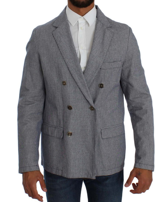 Master Coat Blue Double Breasted Regular Fit Blazer Master Coat