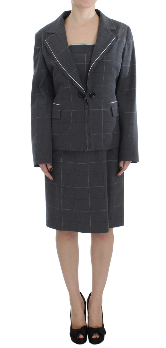 BENCIVENGA Gray Stretch Sheath Dress Suit Set BENCIVENGA
