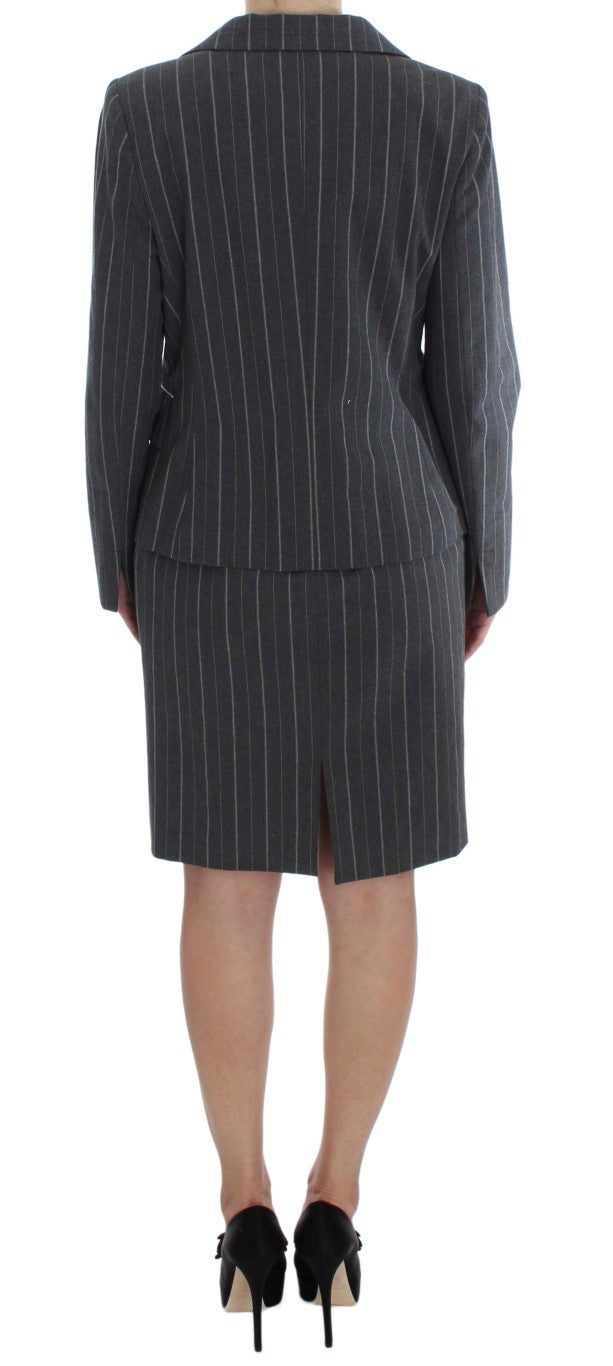 BENCIVENGA Gray Stretch Suit Sheath Dress & Blazer Set BENCIVENGA