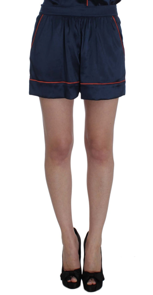 Dolce & Gabbana Blue Silk Stretch Sleepwear Shorts Dolce & Gabbana