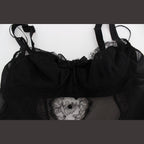 Dolce & Gabbana Black Silk Floral Lace Lingerie Top