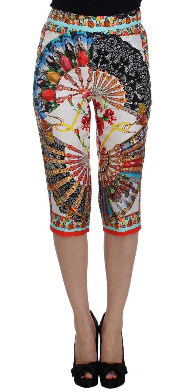 Dolce & Gabbana Multicolor Majolica Sicily Silk Pants Dolce & Gabbana