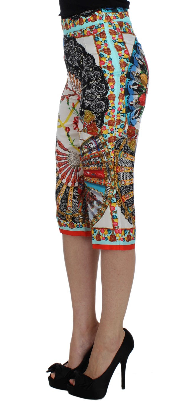 Dolce & Gabbana Multicolor Majolica Sicily Silk Pants Dolce & Gabbana