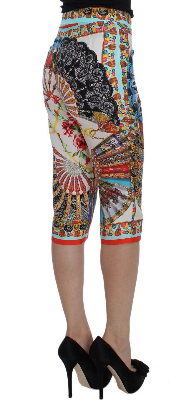 Dolce & Gabbana Multicolor Majolica Sicily Silk Pants Dolce & Gabbana