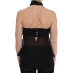 Exte Black Neck Wrap Top Blouse