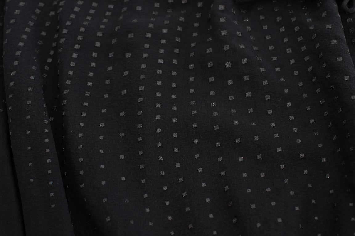 Exte Black Neck Wrap Top Blouse Exte