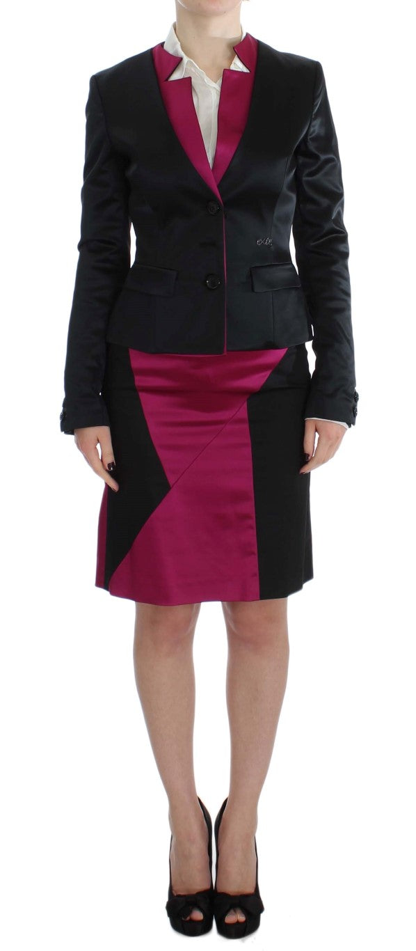 Exte Black Pink Two Piece Suit Skirt & Blazer Exte