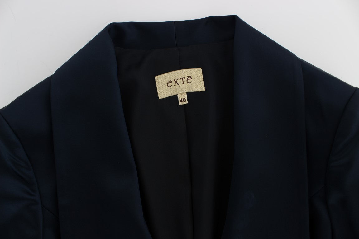 Exte Blue Three Button Single Breasted Blazer Jacket Exte