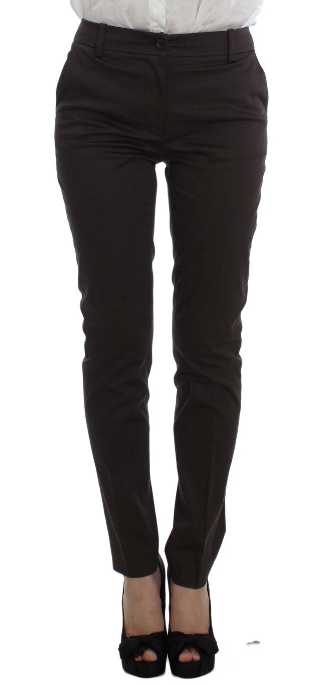 Exte Brown Stretch Two Button Suit Exte