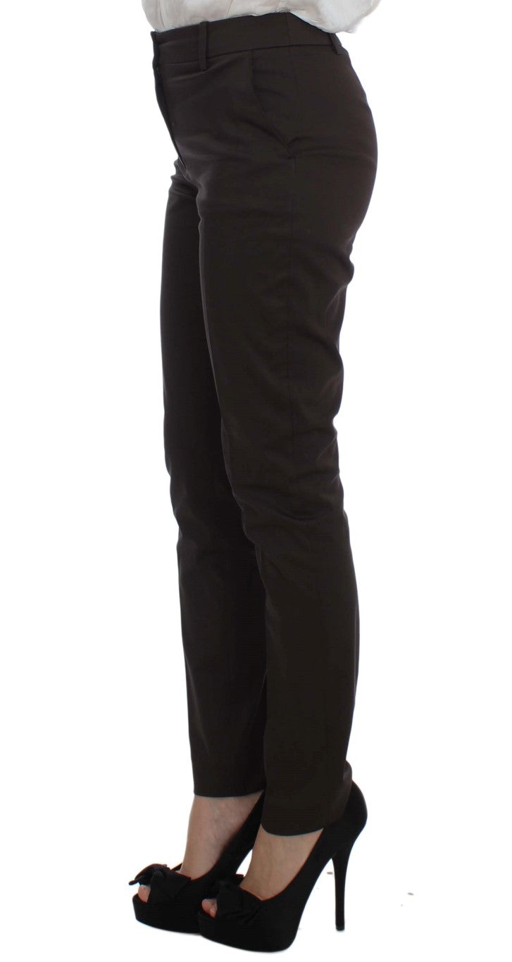 Exte Brown Stretch Two Button Suit Exte