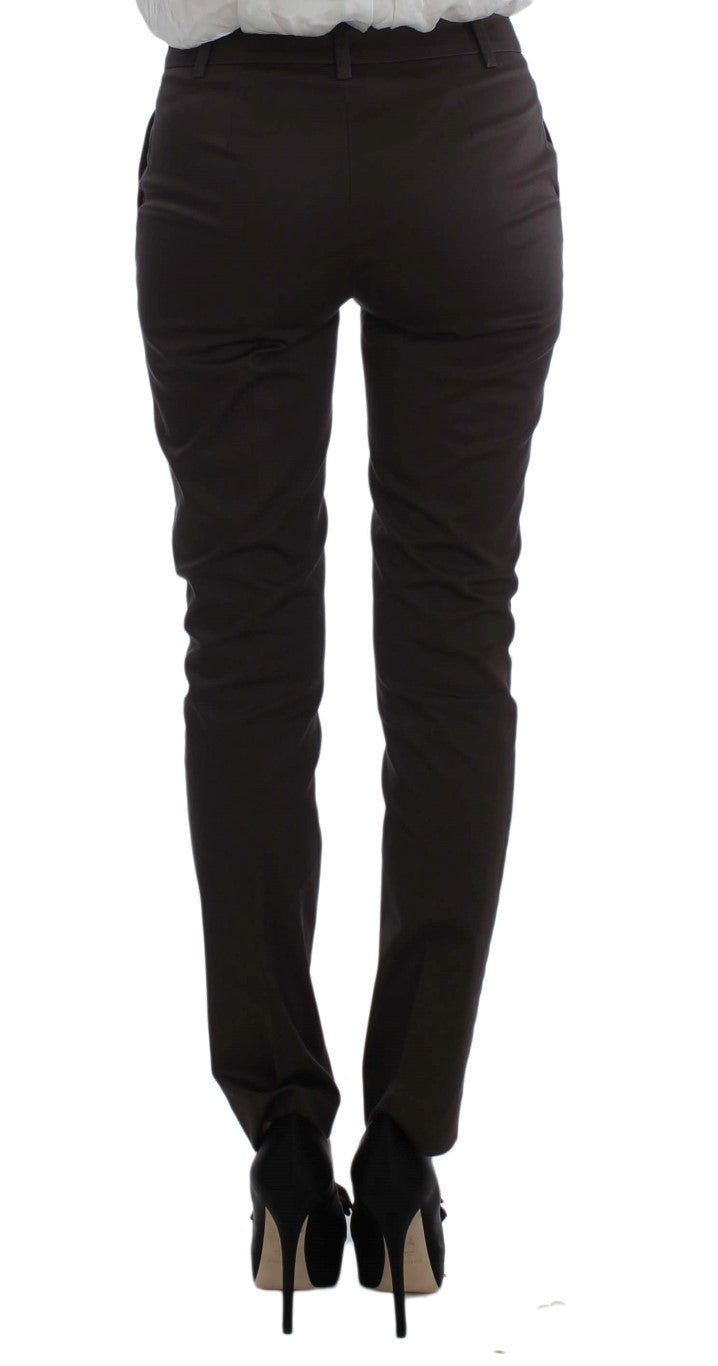 Exte Brown Stretch Two Button Suit Exte