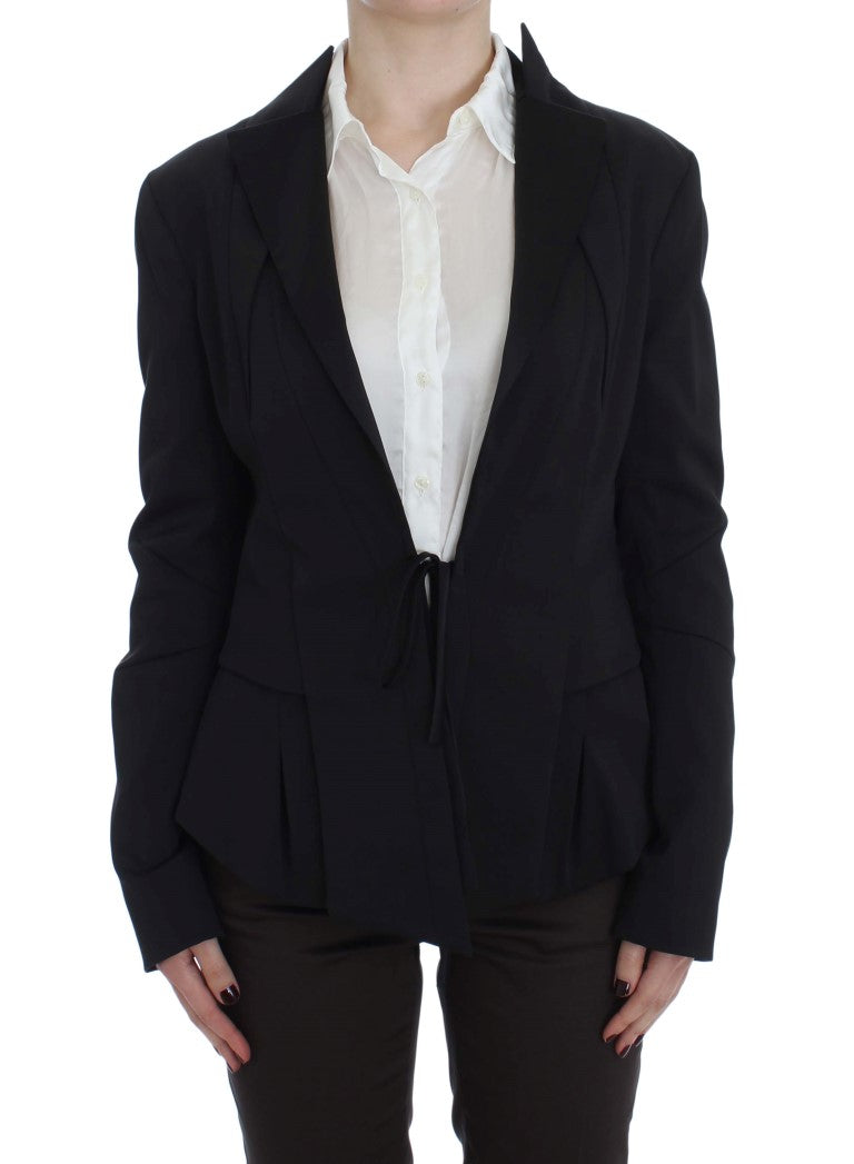 Exte Black Stretch Single Breasted Blazer Jacket Exte