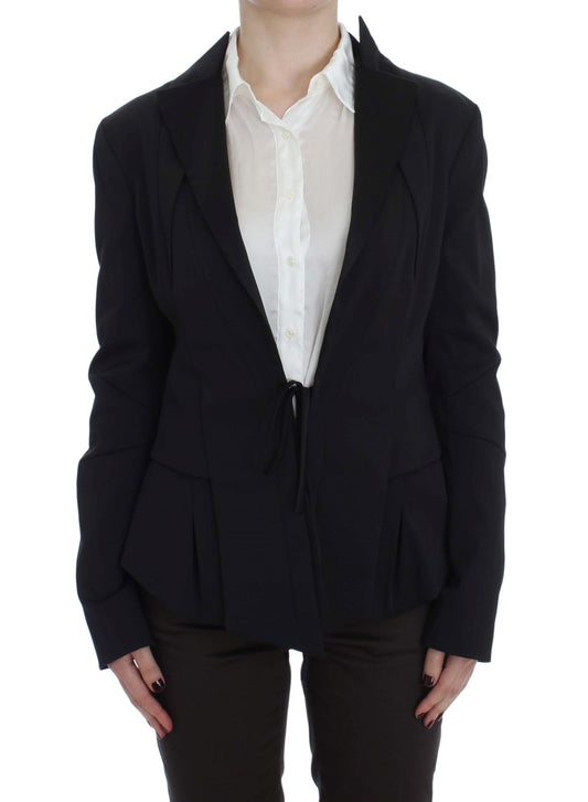 Exte Black Stretch Single Breasted Blazer Jacket Exte