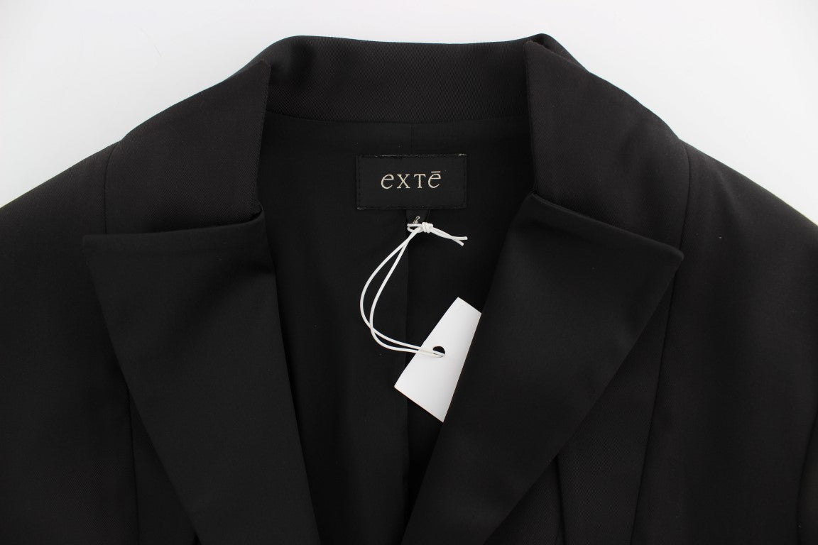 Exte Black Stretch Single Breasted Blazer Jacket Exte