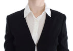 Exte Black Blue Two Piece Suit Skirt & Blazer