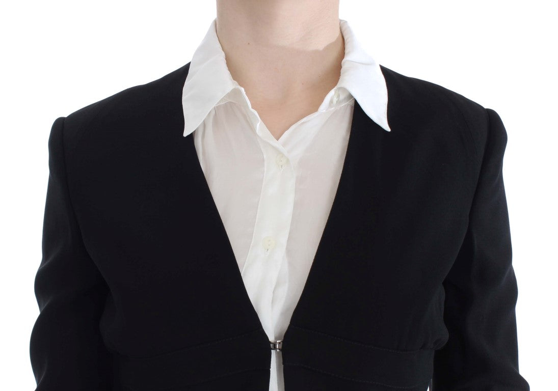 Exte Black Blue Two Piece Suit Skirt & Blazer Exte